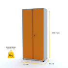 Armário De Aço 2 Portas 200x90x40 Pandin Ap402m - Cinza/laran