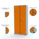 Armário De Aço 2 Portas 200x90x40 Pandin Ap402m - Cinza/laran