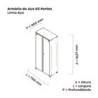 Armário De Aço 2 Portas 3 Prateleiras Com Chave Ap408sl Branc