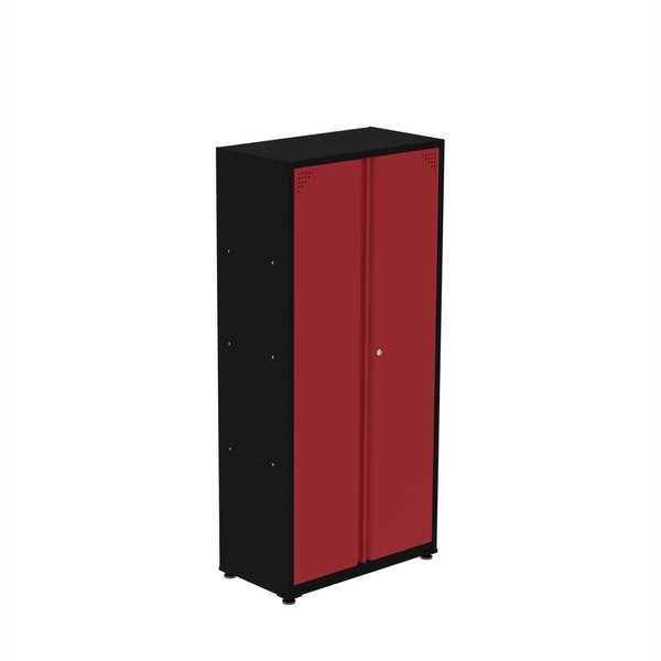 Armário De Aço 2 Portas 3 Prateleiras Com Chave Ap408sl Preto