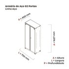 Armário De Aço 2 Portas 3 Prateleiras Com Chave Ap408sl Preto