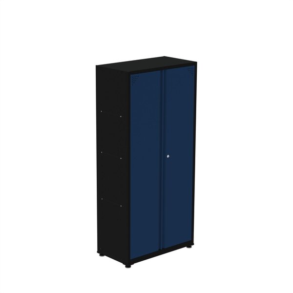 Armário De Aço 2 Portas 3 Prateleiras Com Chave Ap408sl Preto