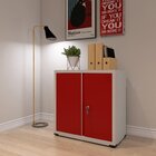 Armário De Aço 2 Portas 4 Prateleiras Com Chave Ap406sl