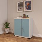 Armário De Aço 2 Portas 4 Prateleiras Com Chave Ap406sl