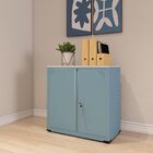 Armário De Aço 2 Portas 4 Prateleiras Com Chave Ap406sl Azul