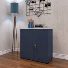 Armário De Aço 2 Portas 4 Prateleiras Com Chave Ap406sl Azul