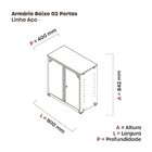 Armário De Aço 2 Portas 4 Prateleiras Com Chave Ap406sl Branc