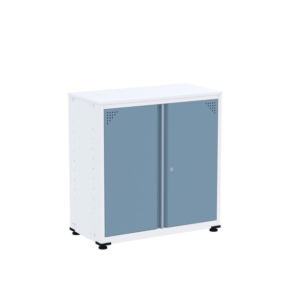 Armário De Aço 2 Portas 4 Prateleiras Com Chave Ap406sl Branc