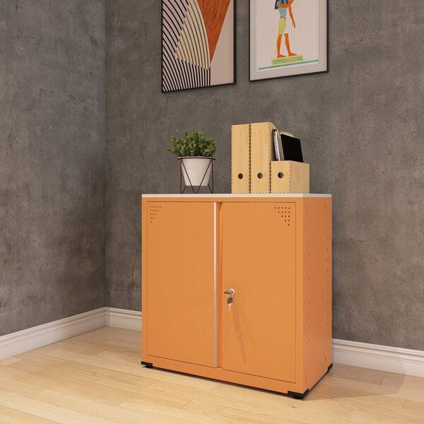 Armário De Aço 2 Portas 4 Prateleiras Com Chave Ap406sl Laran