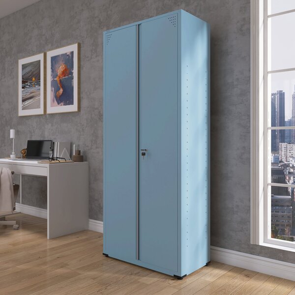 Armário De Aço 2 Portas 4 Prateleiras Com Chave Ap409sl