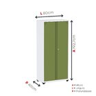 Armário De Aço 2 Portas 4 Prateleiras Com Chave Ap409sl Branc