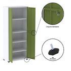 Armário De Aço 2 Portas 4 Prateleiras Com Chave Ap409sl Branc