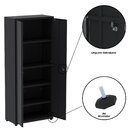 Armário De Aço 2 Portas 4 Prateleiras Com Chave Ap409sl Preto