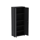 Armário De Aço 2 Portas 4 Prateleiras Com Chave Ap409sl Preto