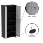Armário De Aço 2 Portas 4 Prateleiras Com Chave Ap409sl Preto