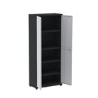 Armário De Aço 2 Portas 4 Prateleiras Com Chave Ap409sl Preto