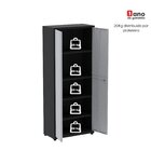 Armário De Aço 2 Portas 4 Prateleiras Com Chave Ap409sl Preto