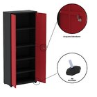 Armário De Aço 2 Portas 4 Prateleiras Com Chave Ap409sl Preto