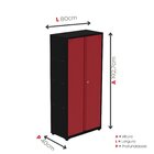 Armário De Aço 2 Portas 4 Prateleiras Com Chave Ap409sl Preto