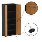 Armário De Aço 2 Portas 4 Prateleiras Com Chave Ap409sl Preto