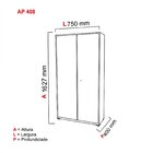 Armário De Aço 2 Portas 5 Prateleiras Ap408mu