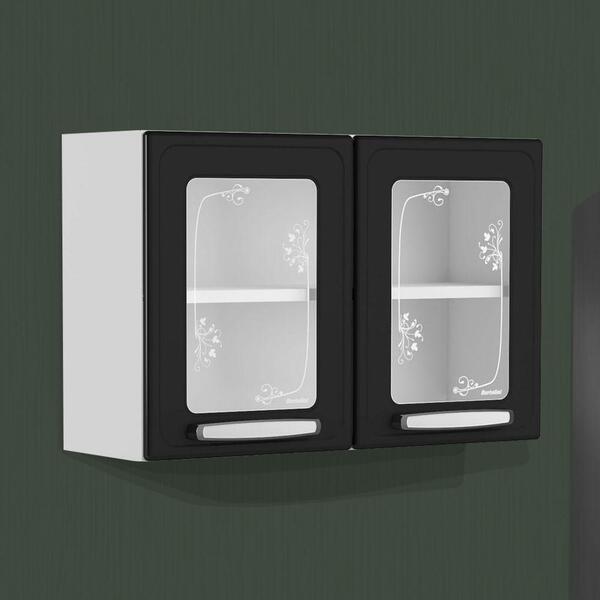 Armário De Aço Duplo Médio 2 Portas Com Vidro Bertolini Evide