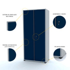 Armário De Aço Multiuso 162x75x40 Pandin Ap408mu - Cinza/azul