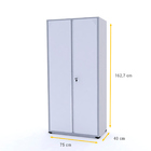 Armário De Aço Multiuso 162x75x40 Pandin Ap408mu - Cinza/bran