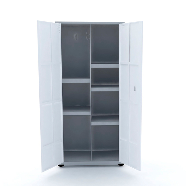 Armário De Aço Multiuso 162x75x40 Pandin Ap408mu - Cinza/bran