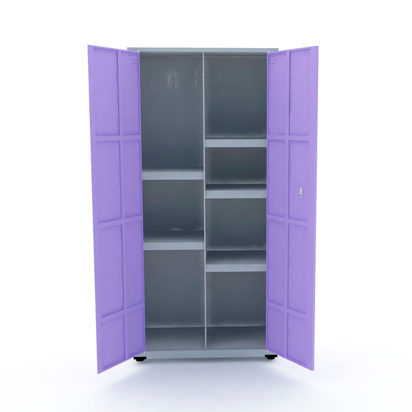 Armário De Aço Multiuso 162x75x40 Pandin Ap408mu - Cinza/lilás