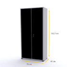 Armário De Aço Multiuso 162x75x40 Pandin Ap408mu - Cinza/preto