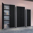 Armário De Aço Multiuso 162x75x40 Pandin Ap408mu - Cinza/preto