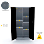 Armário De Aço Multiuso 162x75x40 Pandin Ap408mu - Cinza/preto