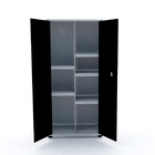 Armário De Aço Multiuso 162x75x40 Pandin Ap408mu - Cinza/preto