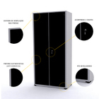 Armário De Aço Multiuso 162x75x40 Pandin Ap408mu - Cinza/preto