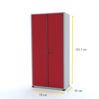 Armário De Aço Multiuso 162x75x40 Pandin Ap408mu - Cinza/verm