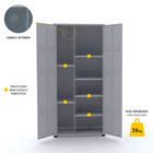 Armário De Aço Multiuso 200x90x40 Pandin Ap402mu - Cinza