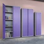 Armário De Aço Multiuso 200x90x40 Pandin Ap402mu - Cinza/lilás