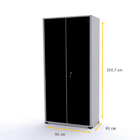 Armário De Aço Multiuso 200x90x40 Pandin Ap402mu - Cinza/preto