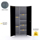Armário De Aço Multiuso 200x90x40 Pandin Ap402mu - Cinza/preto