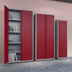 Armário De Aço Multiuso 200x90x40 Pandin Ap402mu - Cinza/verm