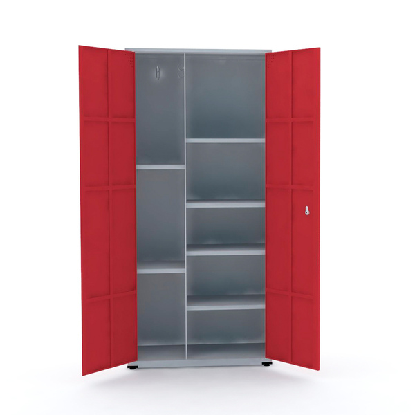 Armário De Aço Multiuso 200x90x40 Pandin Ap402mu - Cinza/verm