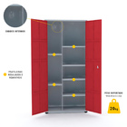 Armário De Aço Multiuso 200x90x40 Pandin Ap402mu - Cinza/verm