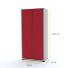 Armário De Aço Multiuso 200x90x40 Pandin Ap402mu - Cinza/verm