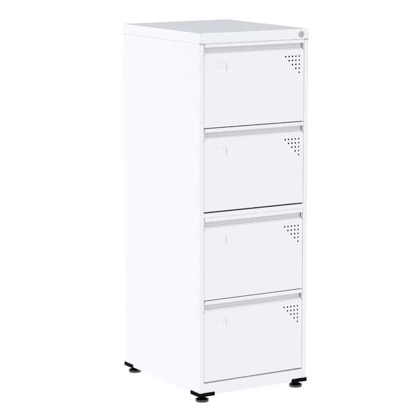 Armário De Arquivo De Aço Pandin 4 Gavetas Gavetas Branco