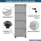 Armário De Arquivo De Aço Pandin 4 Gavetas Gavetas Cinza/lara