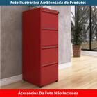 Armário De Arquivo De Aço Pandin 4 Gavetas Gavetas Vermelho