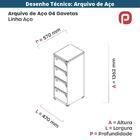 Armário De Arquivo Oficio 4 Gavetas Pandin 47 Cm (larg) Aço P