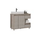 Armário De Banheiro 100cm Malbec  Barrique/argento