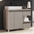 Armário De Banheiro 100cm Malbec  Barrique/argento